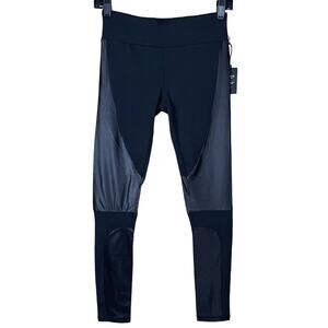 Lanston Sport Jarrett Moto Black Mixed Media Leggings SZ Small NWT